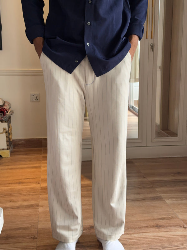 Linear Formal Baggy Pant ( beige)