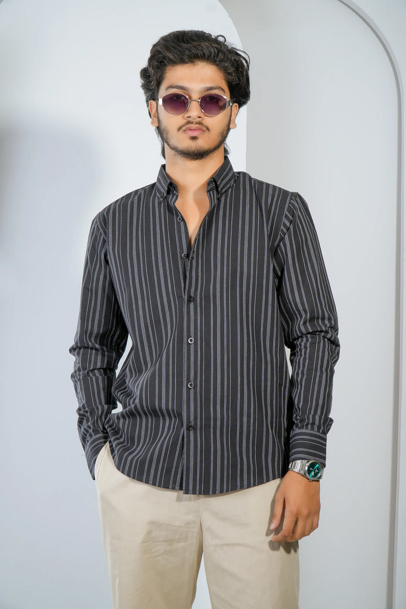 Zair's Black Skyline Stripe Shirt