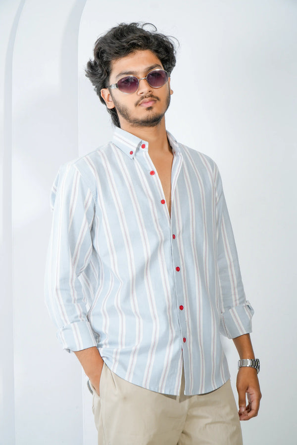 Zair's Red Pop Blue Stripe Shirt