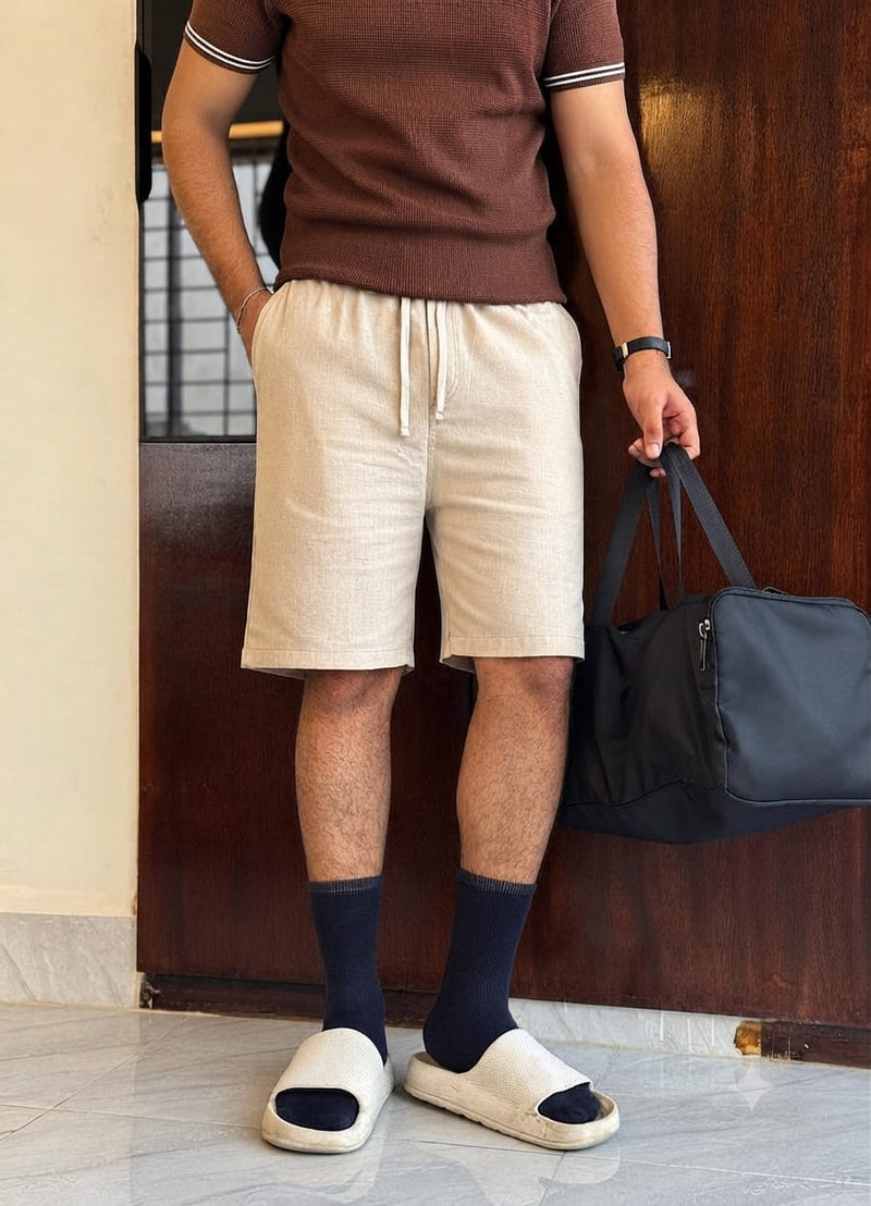 Zair’s Essential Relaxed Shorts-(Beige)