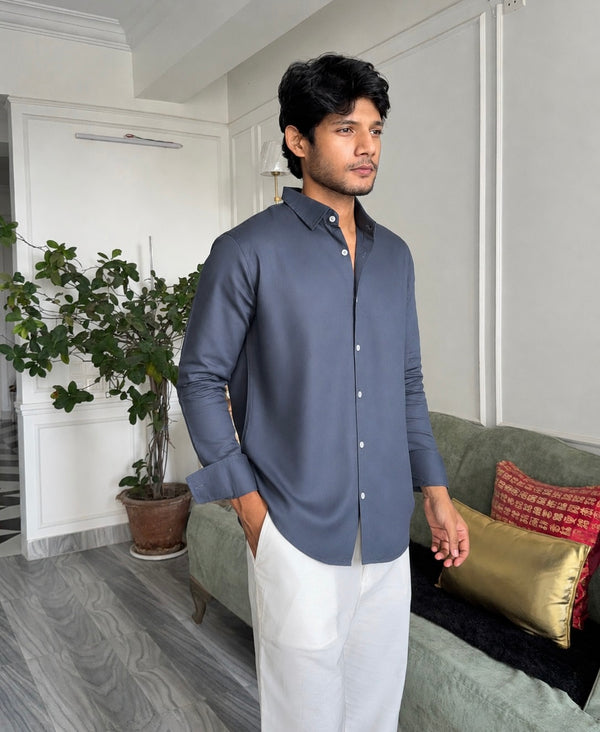 Premium Linen Shirt(Navy)