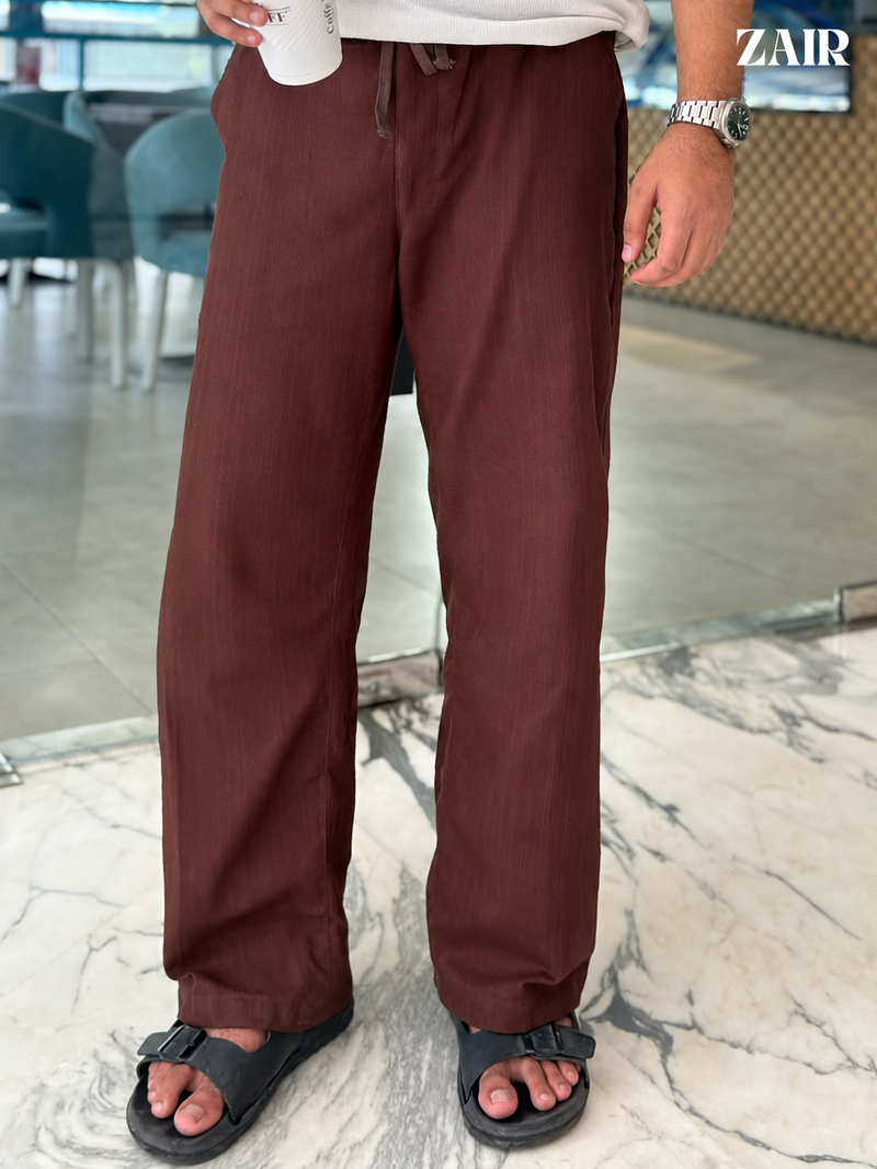 Linen Baggy Trouser - Dark Chocolate