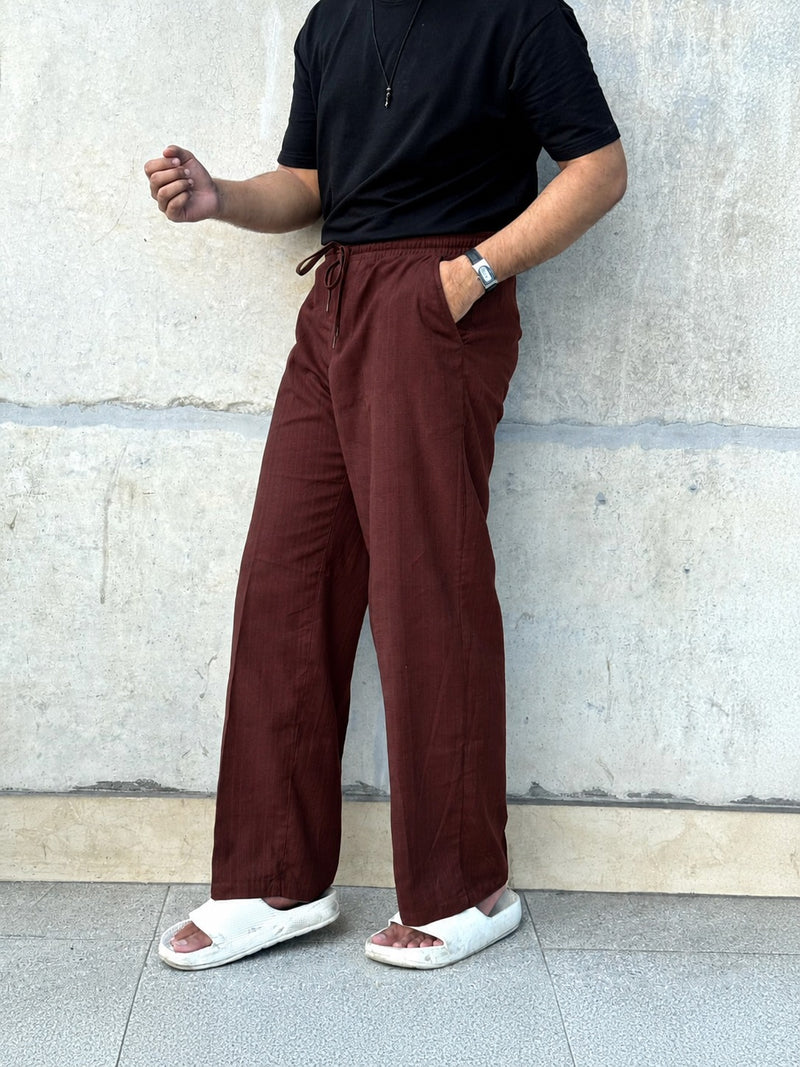 Linen Baggy Trouser - Dark Chocolate