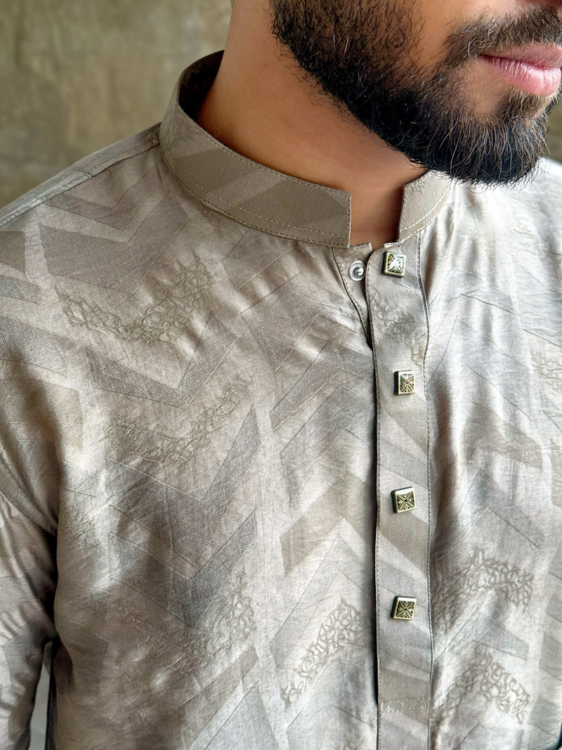 Zair`s Luxury Punjabi - The Taupe Aristocrat
