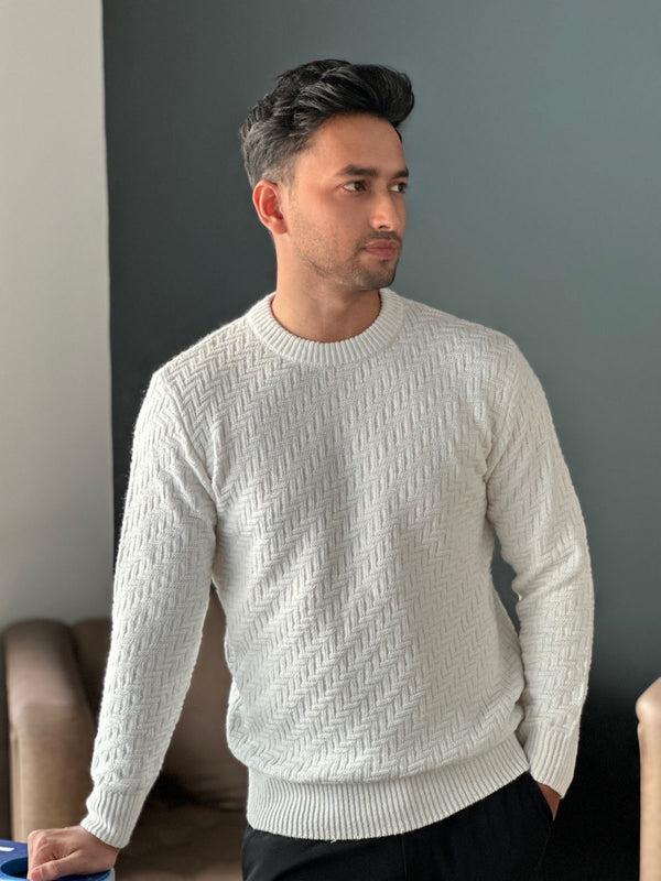 Zair's White Knit Sweater