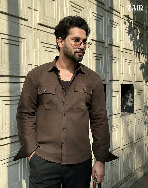 Zair's Atelier Shacket - Chocolate