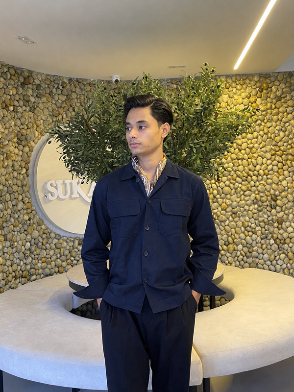 Zair's Premium Heritage Shacket- Navy